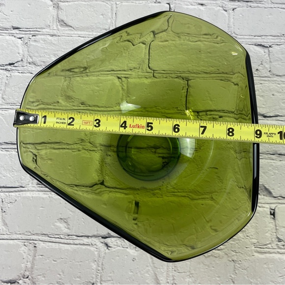 Vintage Anchor Hocking Avocado Green Folded Glass Serving Bowl - Picture 5 of 6